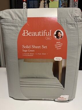 Beautiful Home Sage Green Solid Sheet Set - King